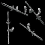3D printed Crimson Lords 2-handed spear set by Greytide Studio, featuring detailed miniature fantasy spears for tabletop gaming.