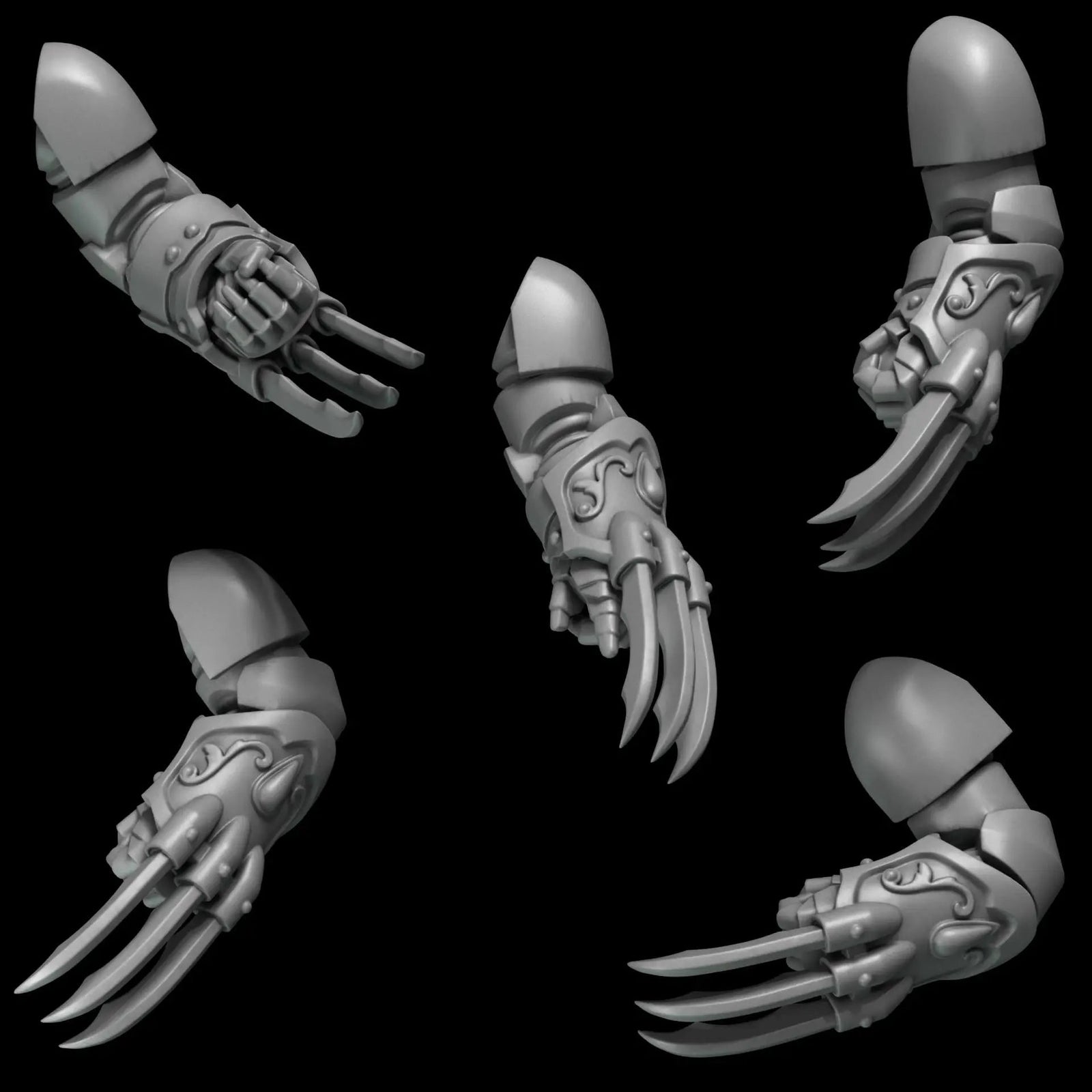 3D printed crimson wings claws set by Last Hope Miniatures, featuring ten detailed claw pieces from Greytide Studio.