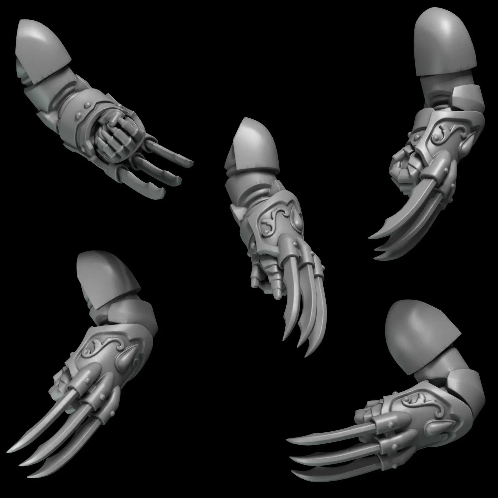3D printed crimson wings claws set by Last Hope Miniatures, featuring ten detailed claw pieces from Greytide Studio.