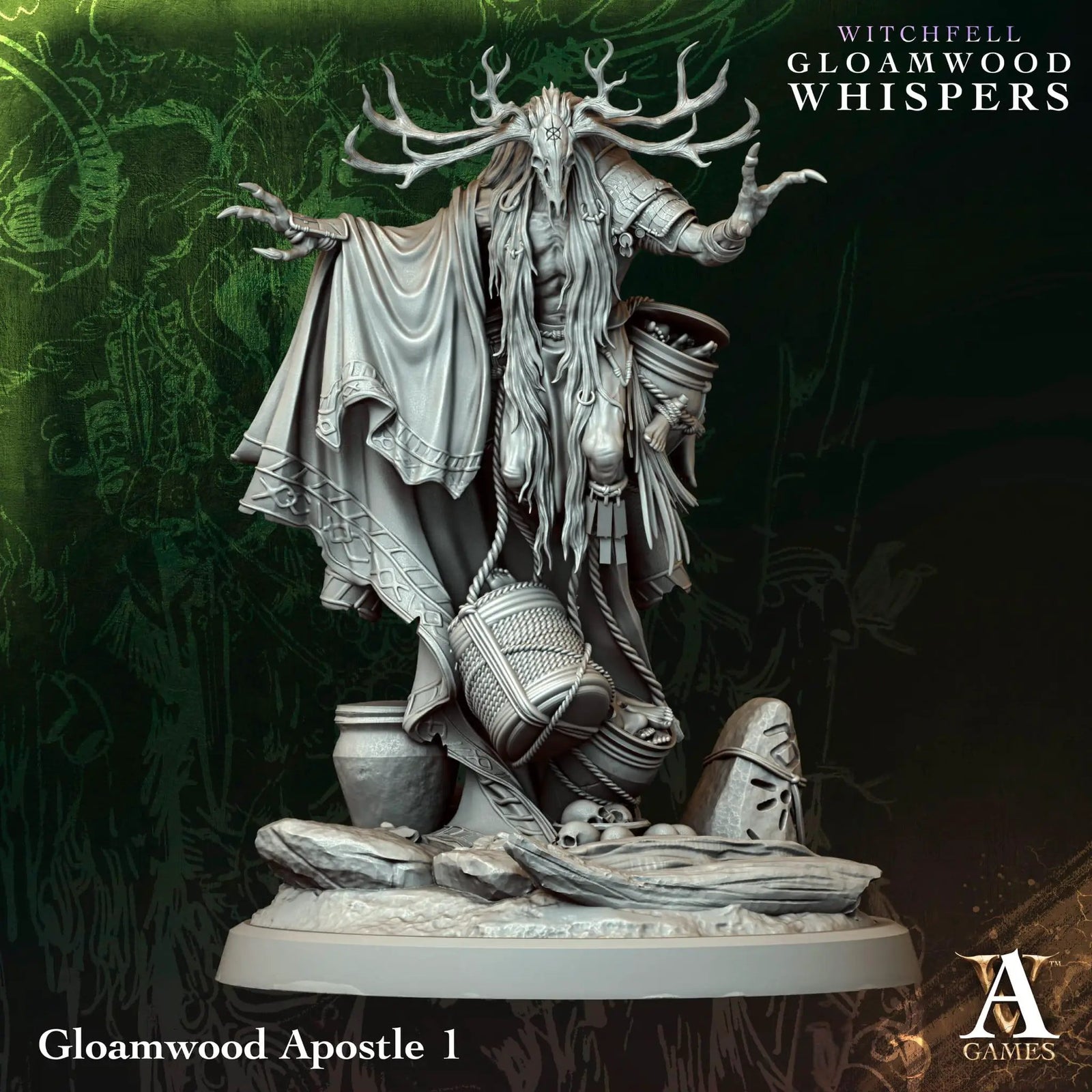 3D printed Gloamwood Apostles miniature by Last Hope Miniatures, designed for tabletop gaming, featuring detailed fantasy figures.