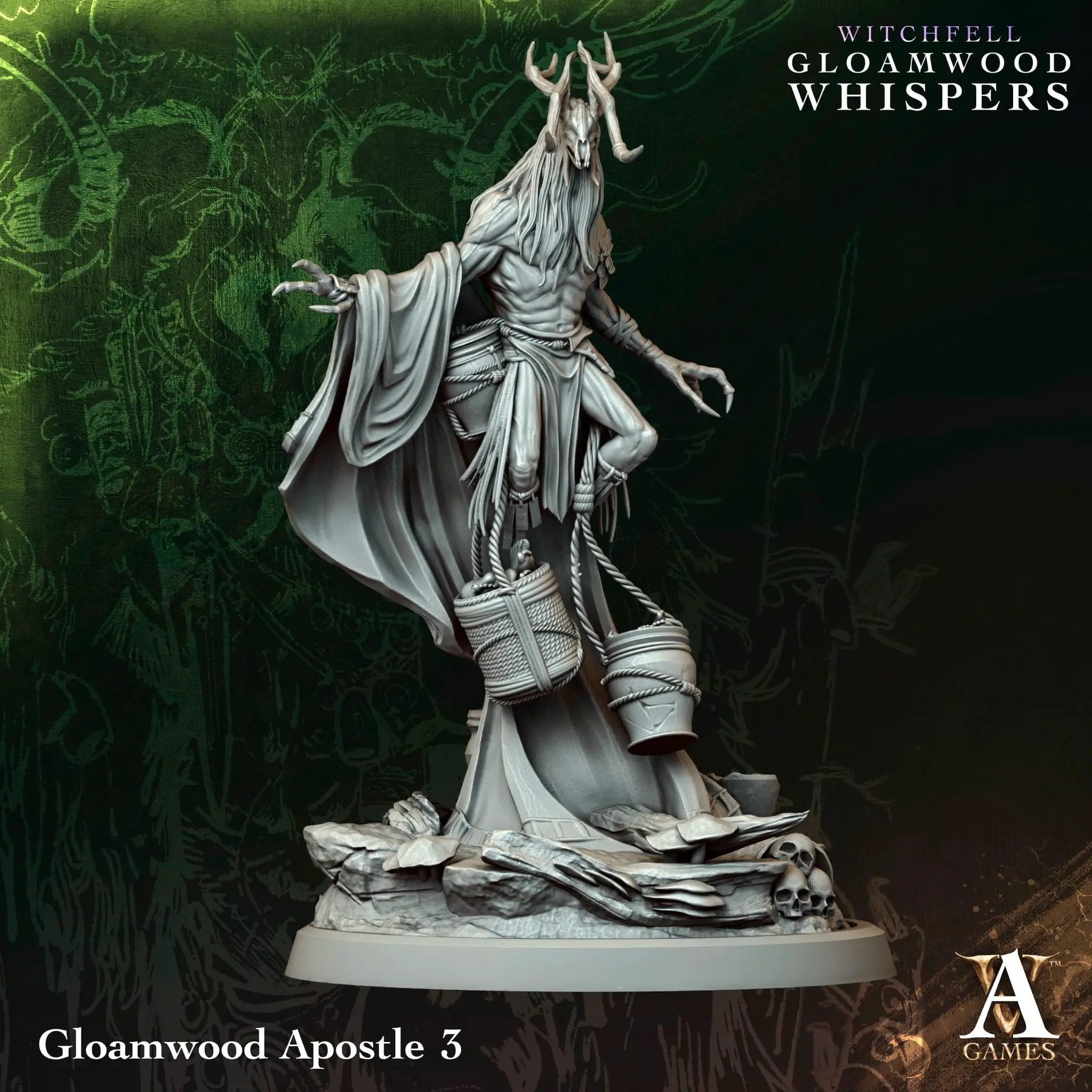 3D printed Gloamwood Apostles miniature by Archvillain Games, designed for tabletop gaming, from Last Hope Miniatures.