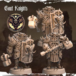 3D printed Goat Knights miniatures by Last Hope Miniatures for tabletop gaming, featuring detailed goat armor and weapons.