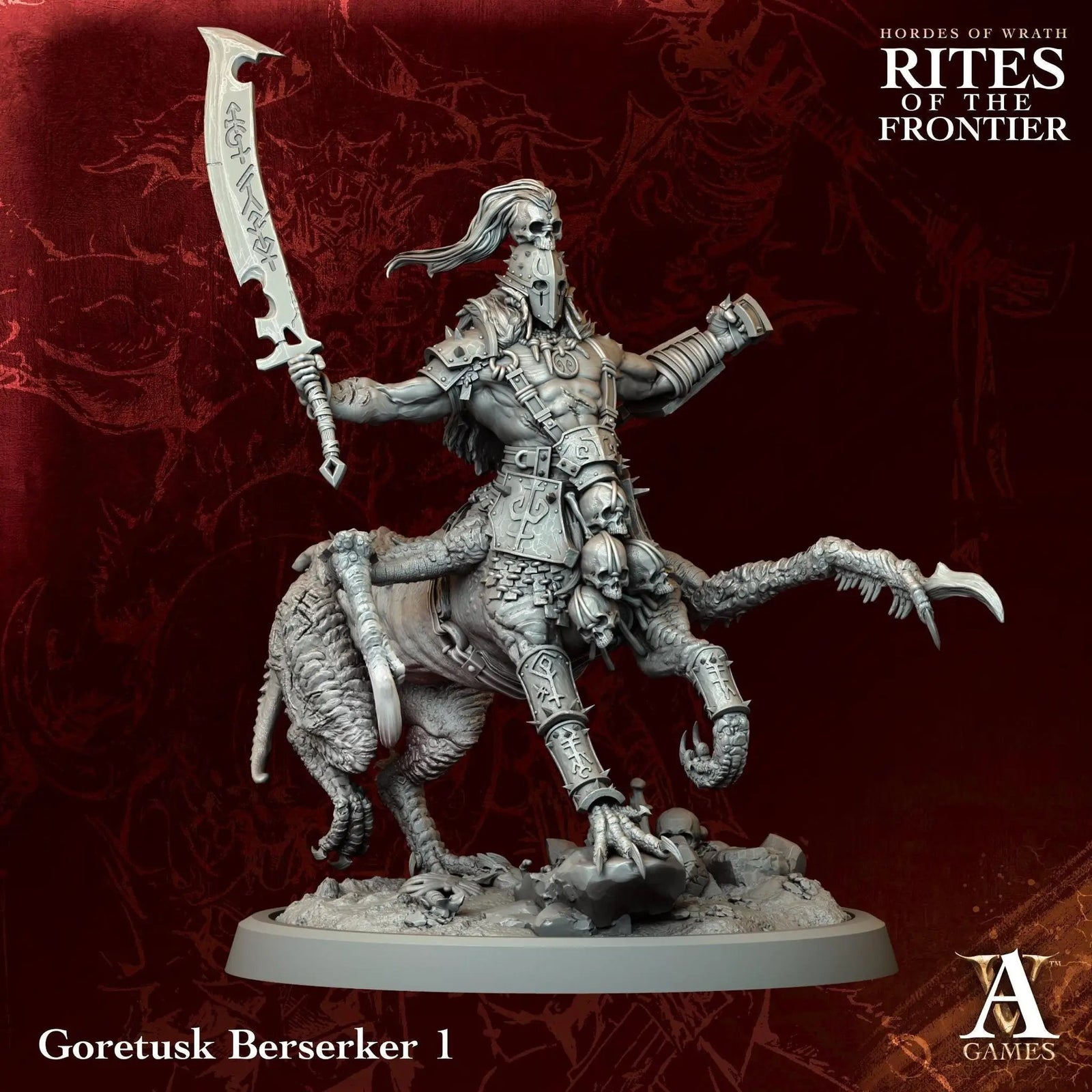 3D printed Goretusk Berserkers by Last Hope Miniatures, featuring detailed fantasy miniatures with fierce, aggressive poses.