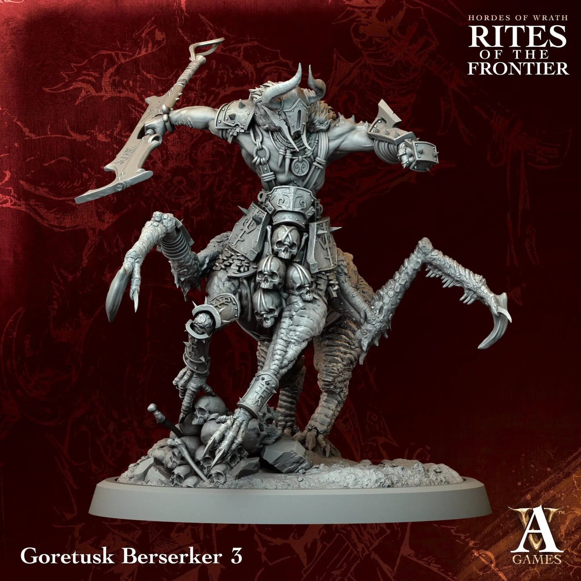 3D printed Goretusk Berserkers miniatures by Last Hope Miniatures for Archvillain Games, featuring detailed grotesque warrior figures.
