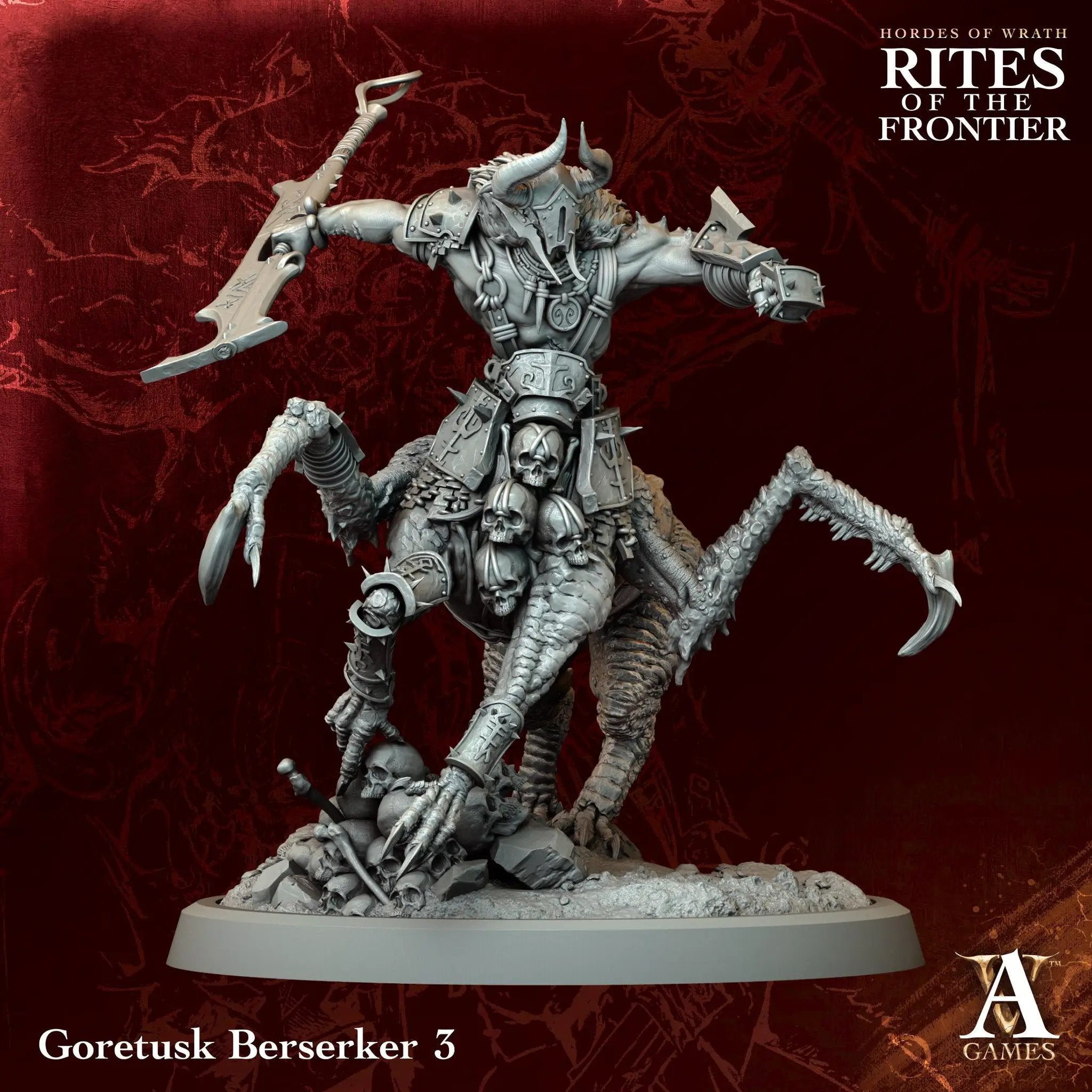 3D printed Goretusk Berserkers miniatures by Last Hope Miniatures for Archvillain Games, featuring detailed grotesque warrior figures.