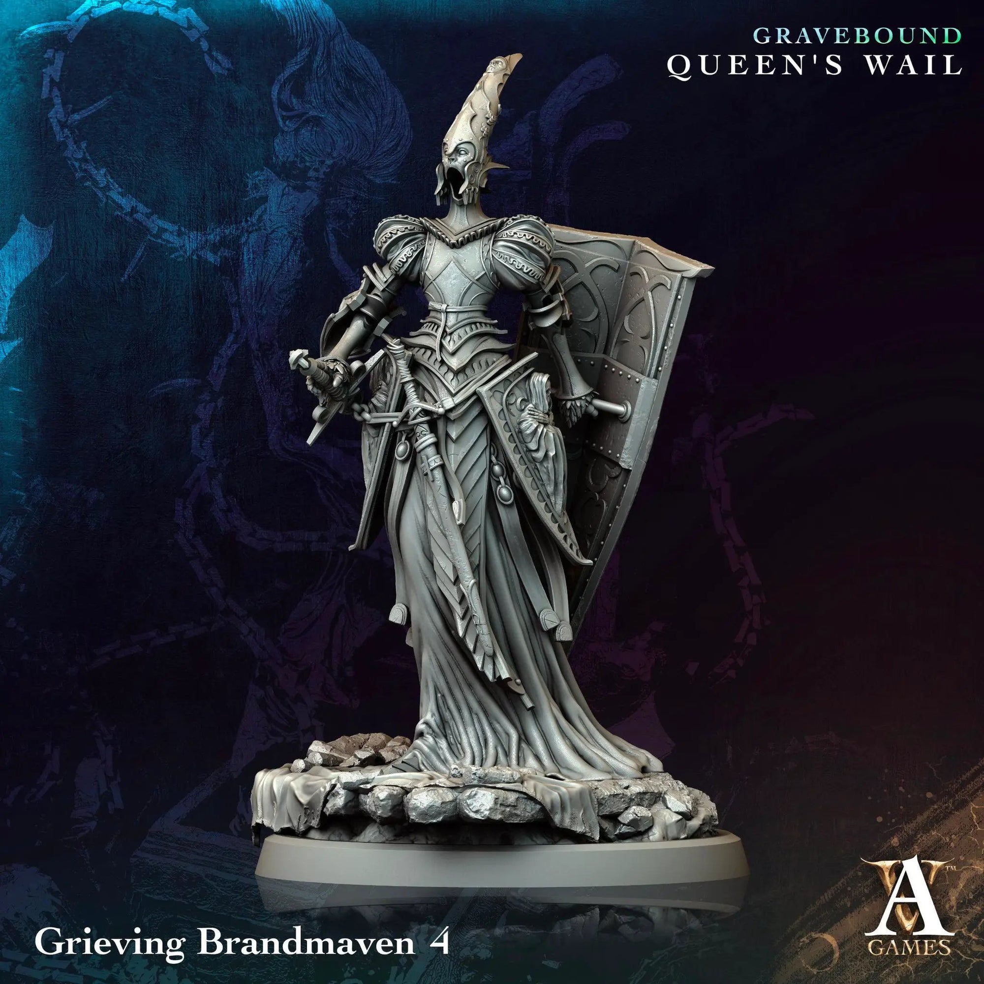 3D printed Grieving Brandmaven miniature by Last Hope Miniatures, detailed figure from Archvillain Games for tabletop gaming.