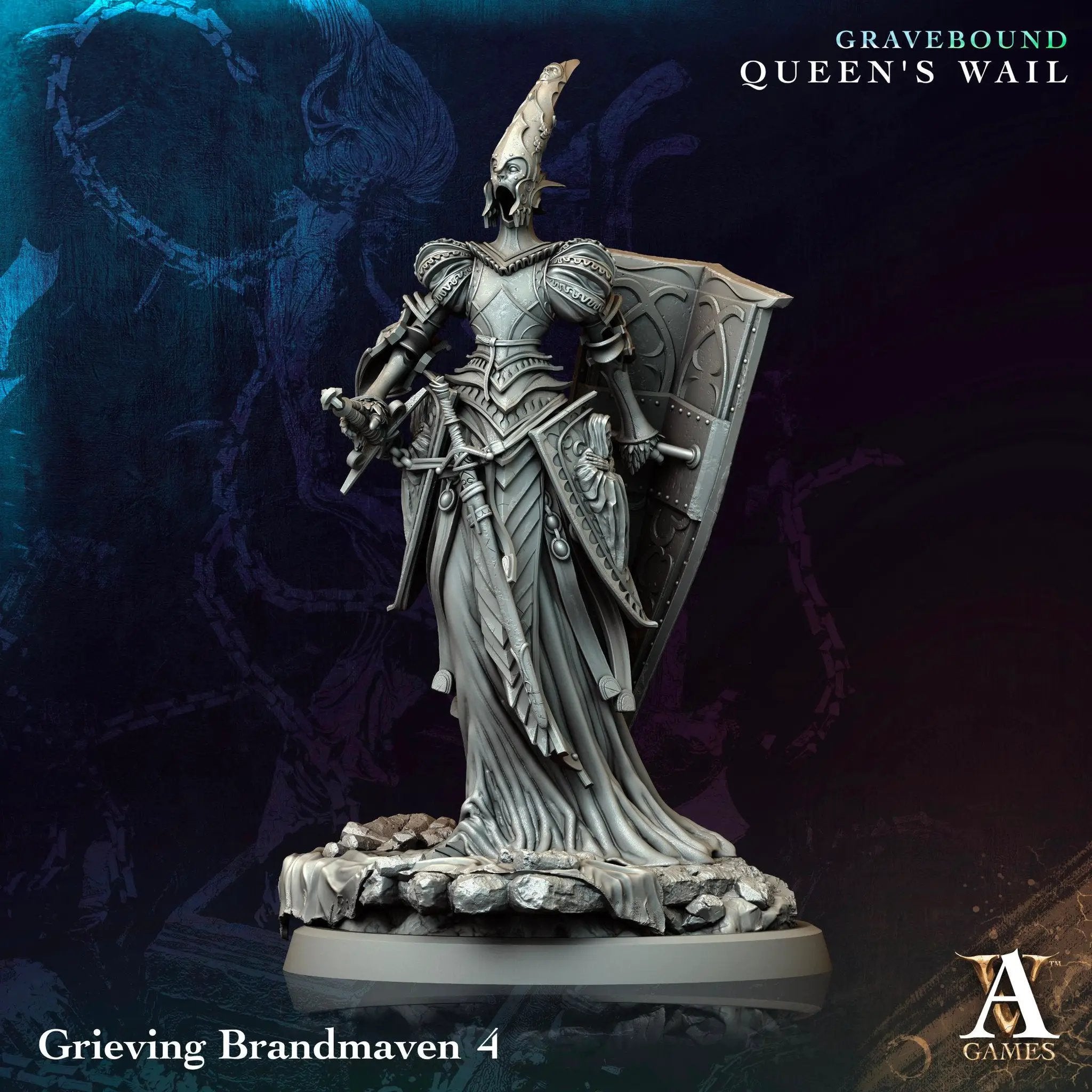 3D printed Grieving Brandmaven miniature by Last Hope Miniatures, detailed figure from Archvillain Games for tabletop gaming.
