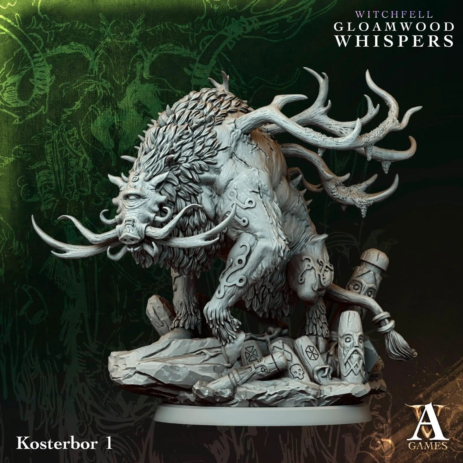 3D printed Kosterbors miniature by Archvillain Games, designed for tabletop gaming, made by Last Hope Miniatures.