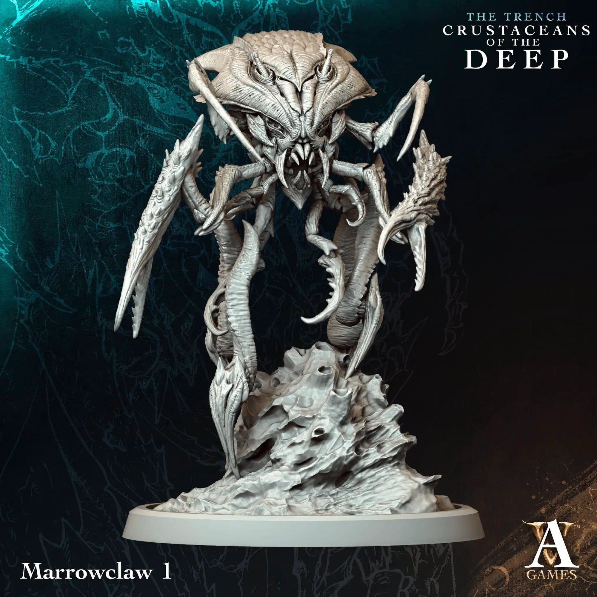 3D printed Marrowclaws miniature by Archvillain Games, detailed fantasy creature from Last Hope Miniatures collection.