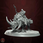 3D printed Orc Rhino Rider miniature from Last Hope Miniatures by Monolith Arts, showcasing a detailed orc warrior on a rhino mount.
