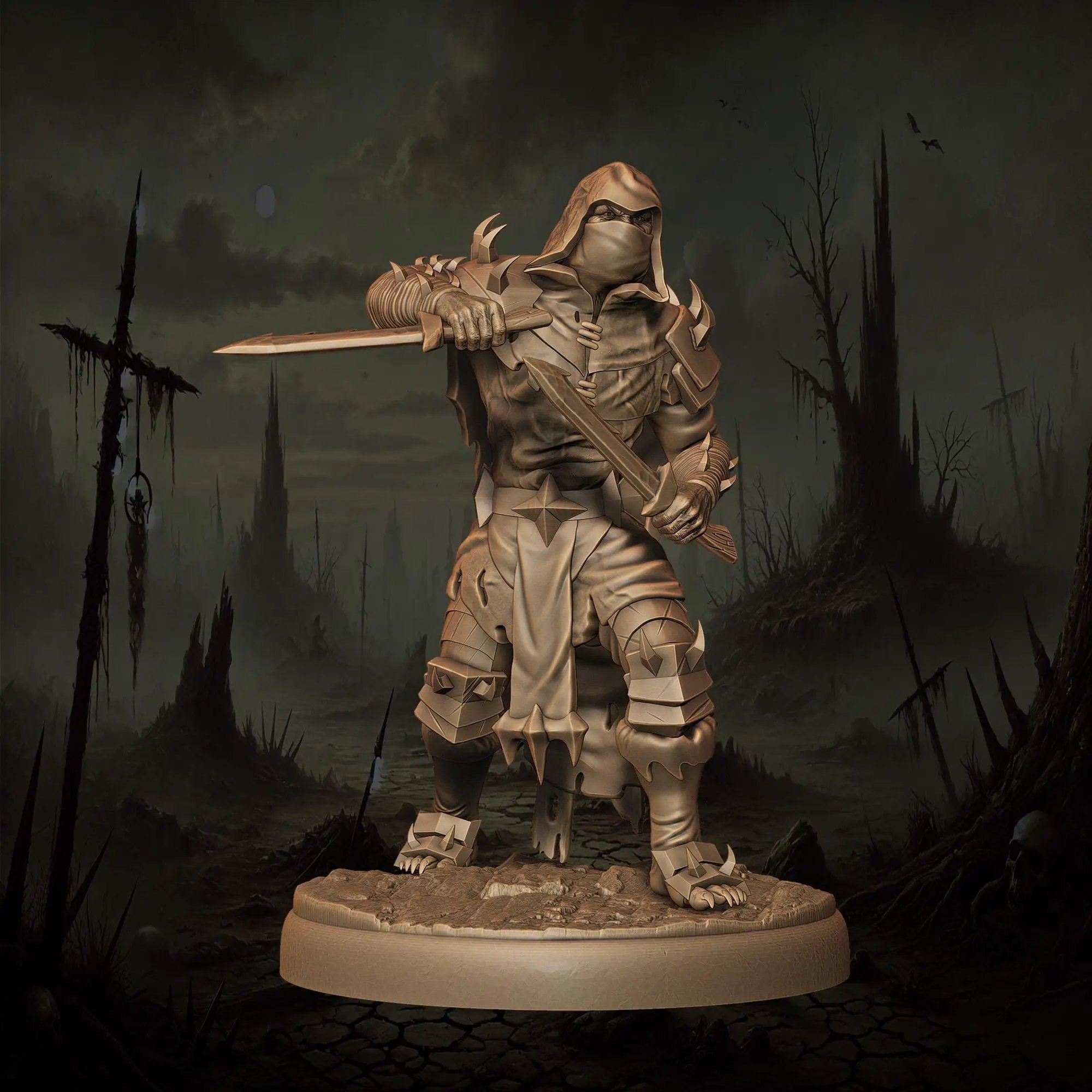 3D printed Orc Rogues miniatures by Last Hope Miniatures for tabletop gaming, featuring detailed orc characters with weapons.