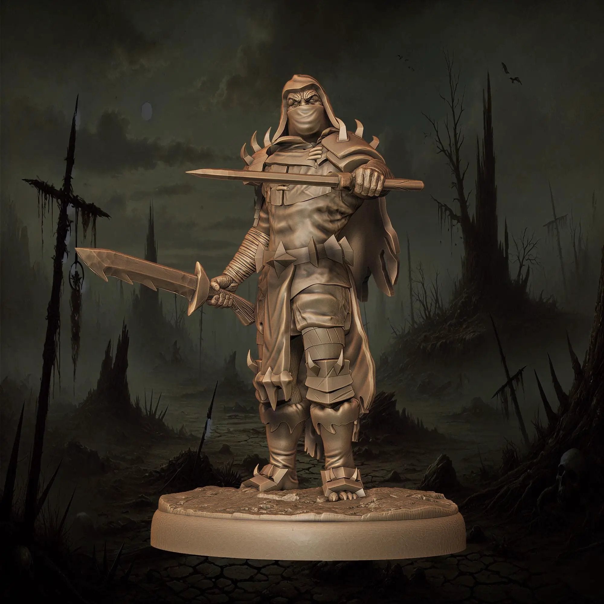 3D printed Orc Rogues miniature by Last Hope Miniatures, detailed sculpt with armor and weapons, designed for tabletop gaming.