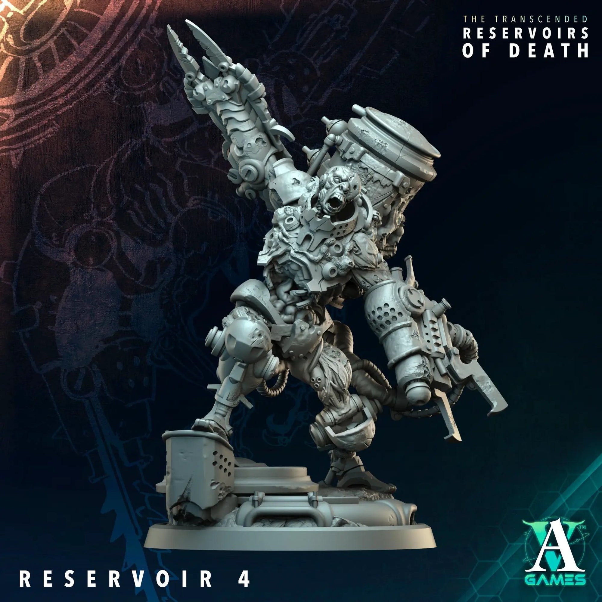 3D printed reservoirs miniature by Last Hope Miniatures for Archvillain Games, detailed sculpt with intricate features.