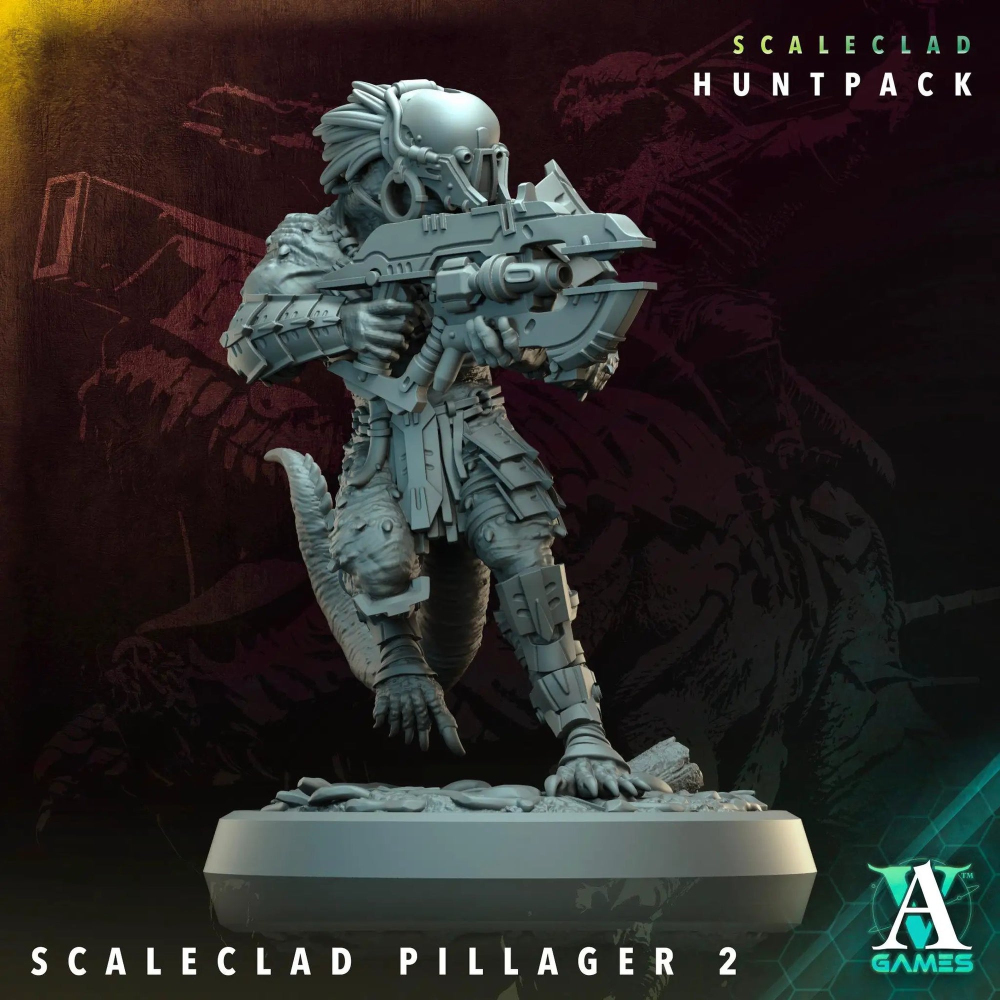 3D printed Scaleclad Pillagers miniature by Last Hope Miniatures for Archvillain Games, showing detailed pirate figures in action poses.