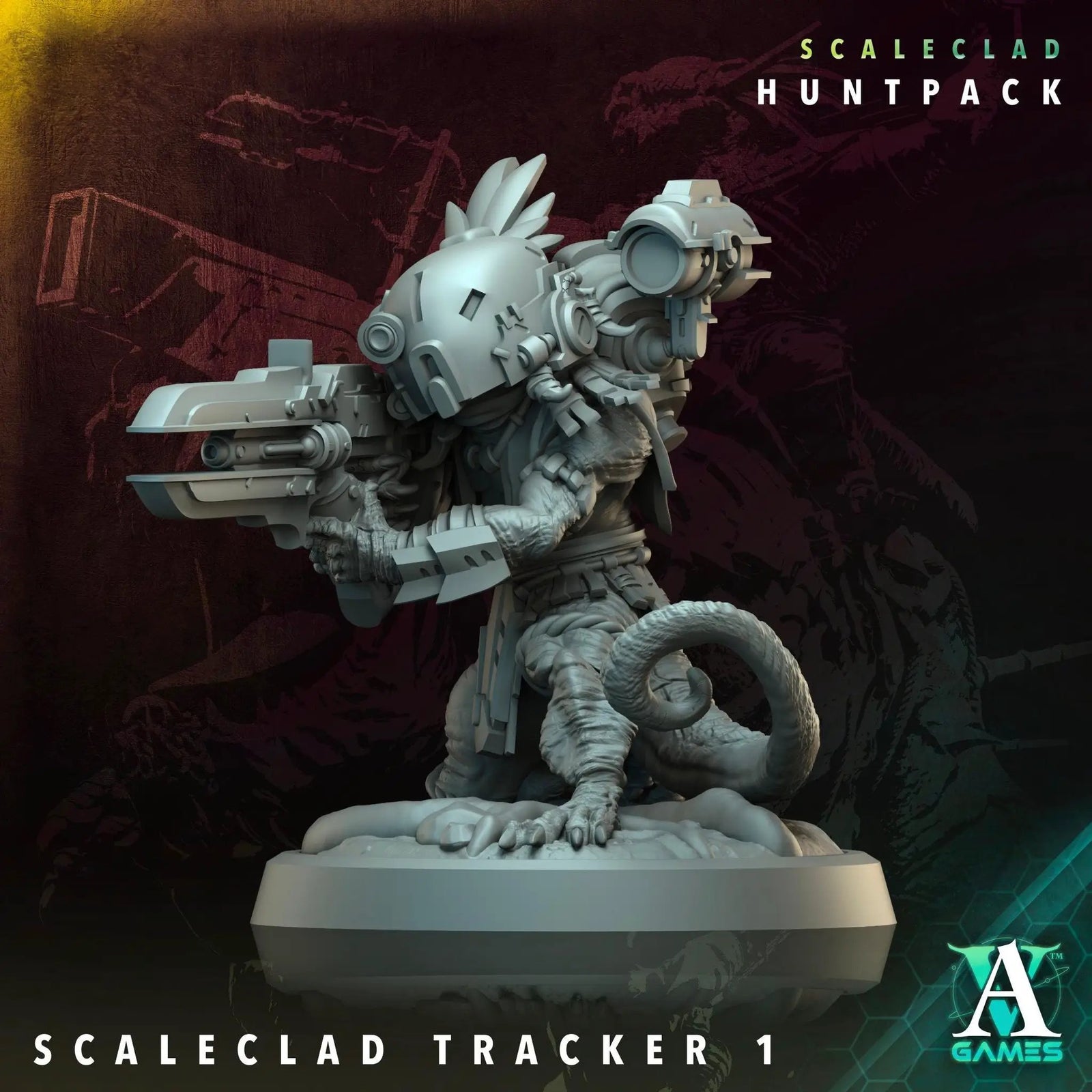 3D printed Scaleclad Trackers by Last Hope Miniatures, detailed miniature figures for tabletop gaming.