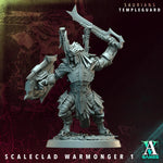 3D printed Scaleclad Warmongers miniature by Last Hope Miniatures for Archvillain Games, showing detailed armored figures.