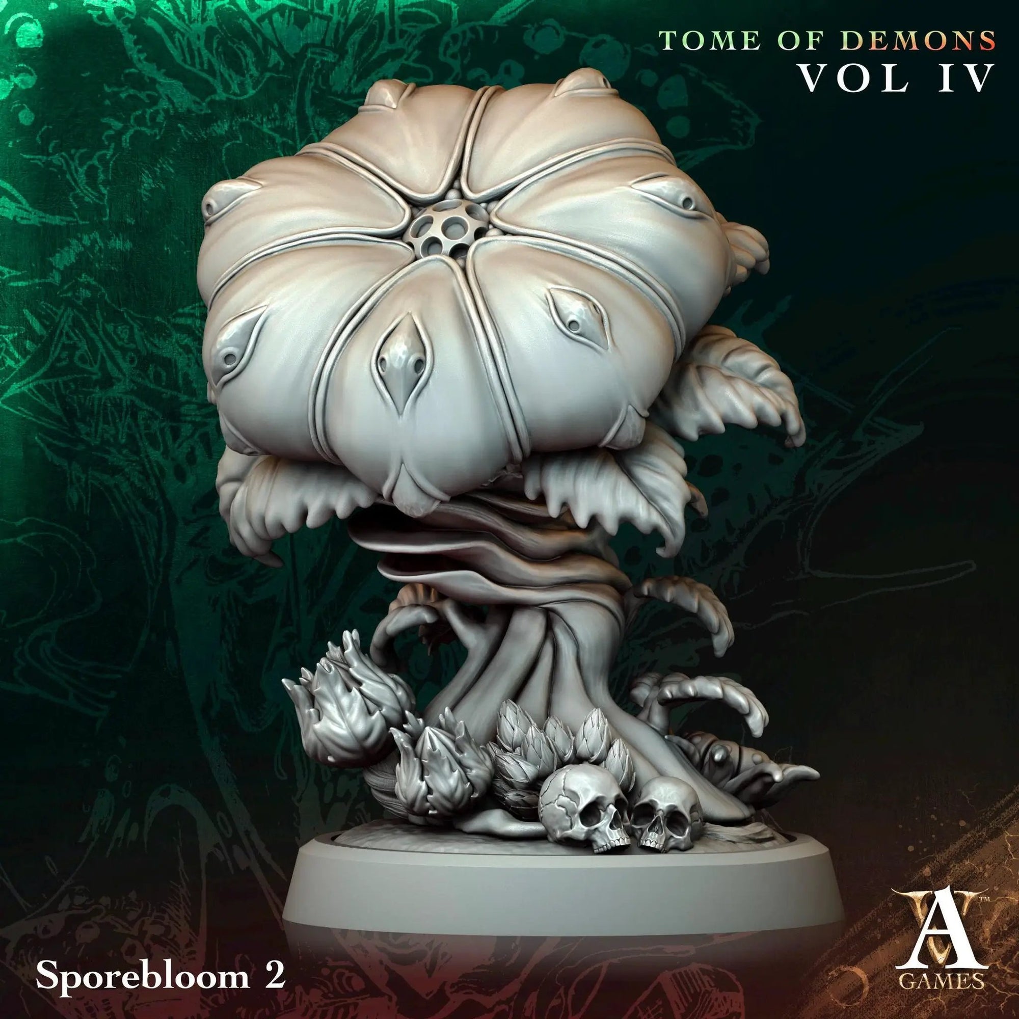 3D printed Spore Blooms miniature by Last Hope Miniatures for tabletop gaming, featuring detailed organic spores and vibrant growths.