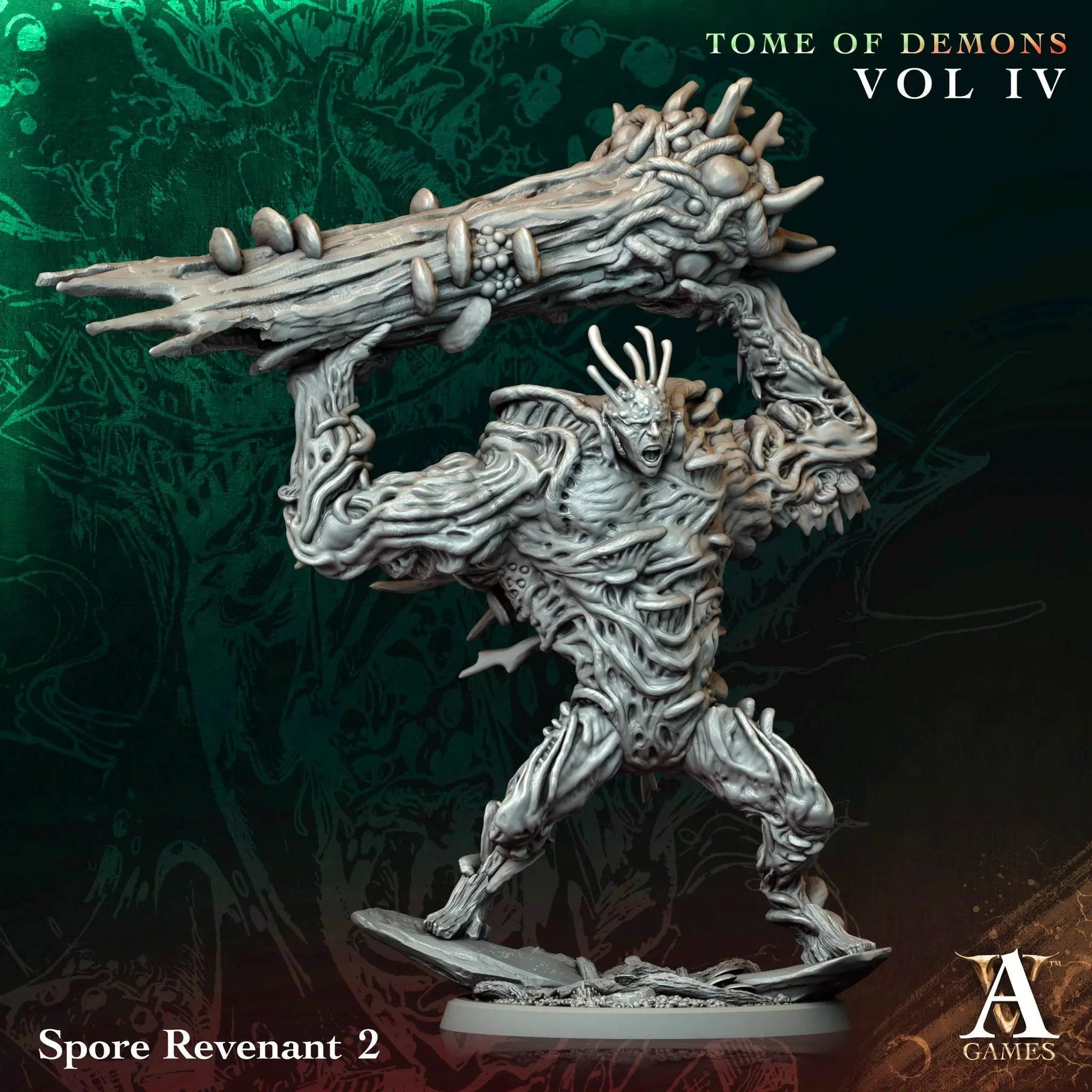 3D printed Spore Revenant miniature by Last Hope Miniatures for Archvillain Games, detailed fantasy creature with spore-inspired design