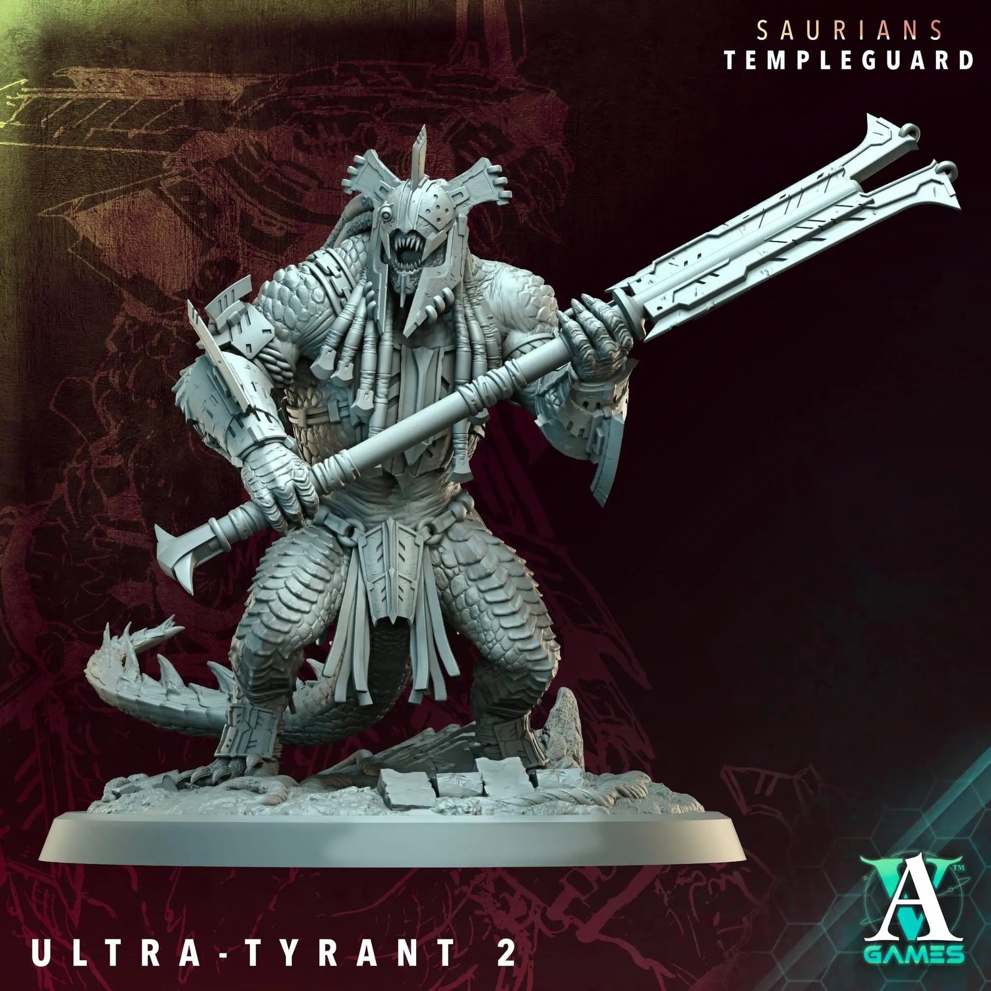 3D printed Ultra-Tyrants miniature by Archvillain Games for Last Hope Miniatures, featuring detailed monstrous figures.