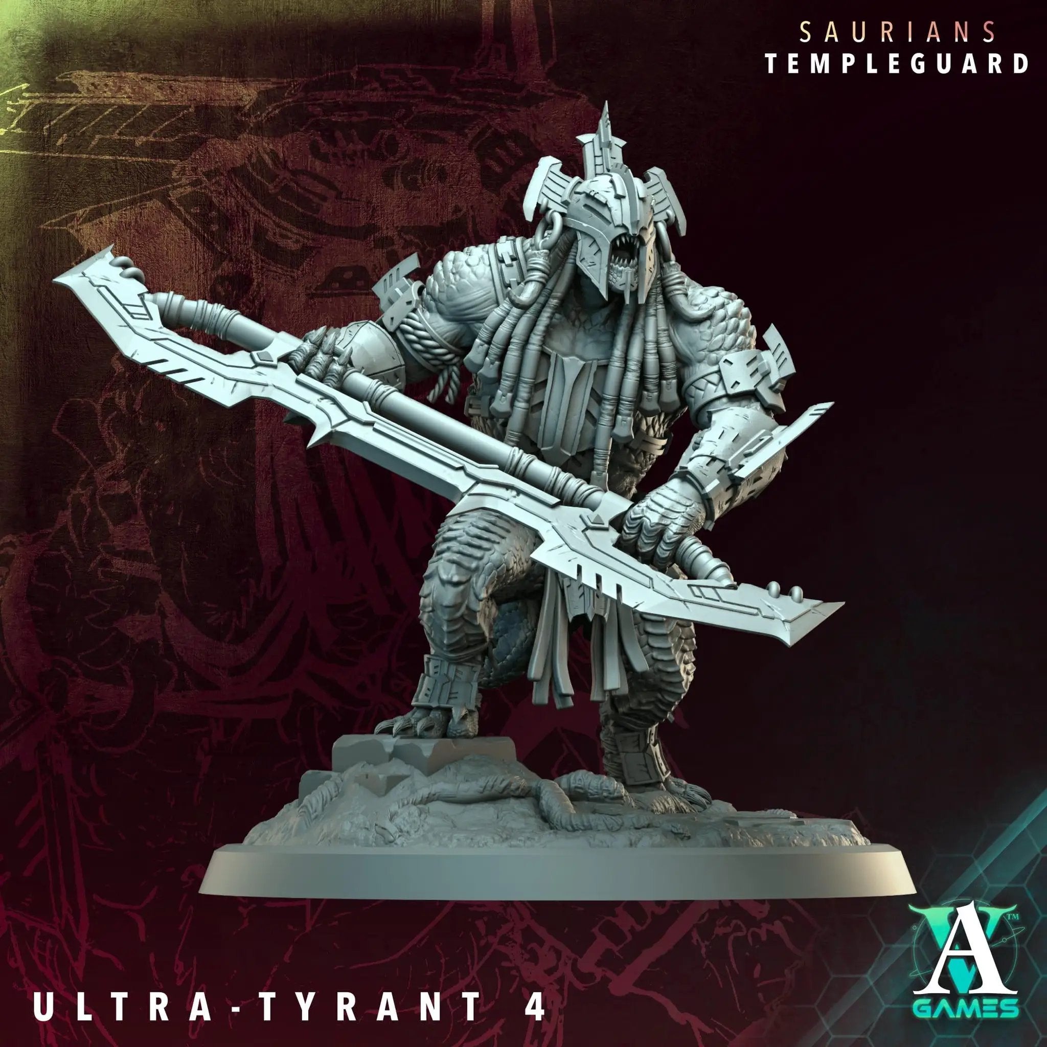3D printed Ultra-Tyrants miniatures by Archvillain Games, detailed fantasy figures from Last Hope Miniatures collection.