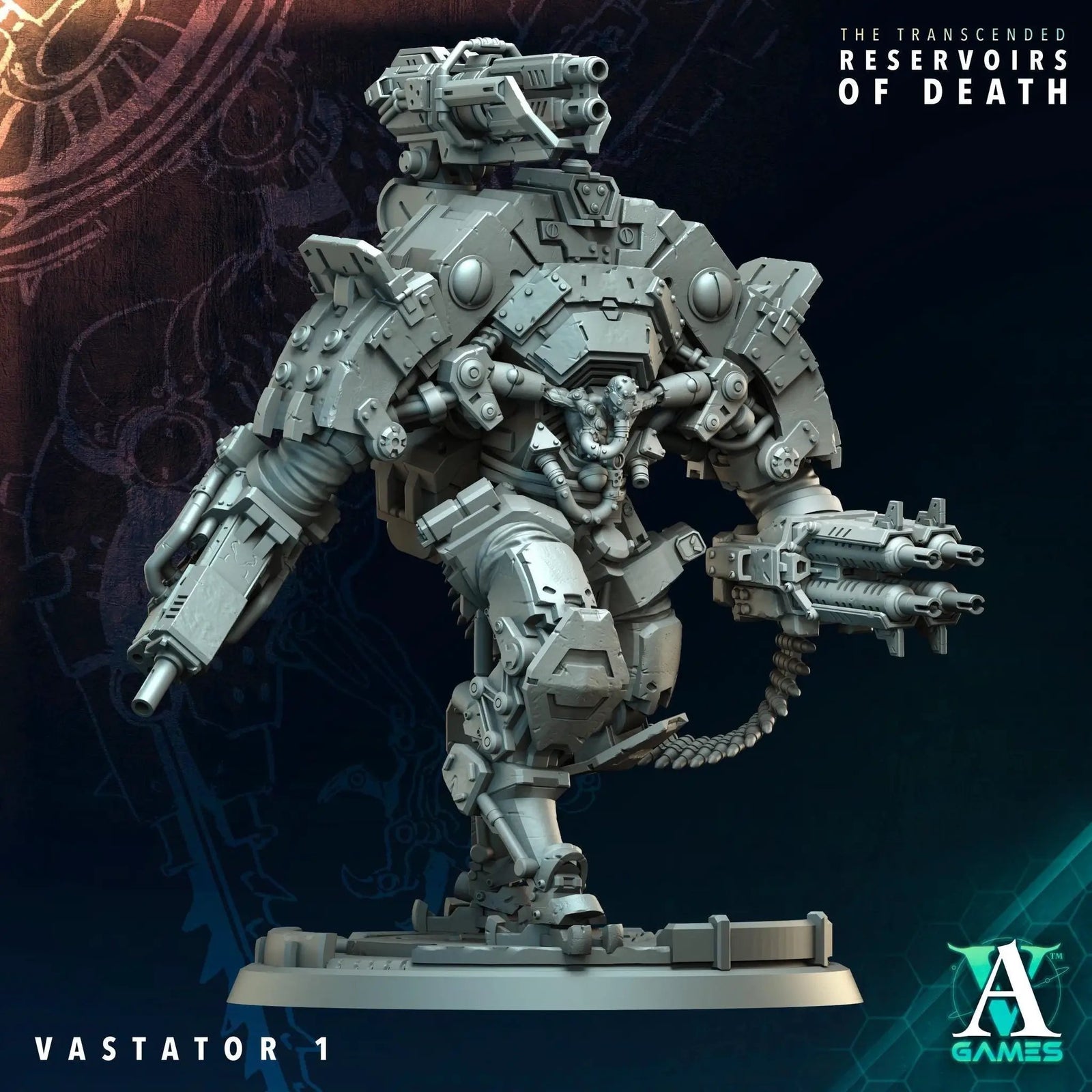 3D printed Vastators miniature by Last Hope Miniatures for Archvillain Games, showcasing detailed sculpt and dynamic pose.