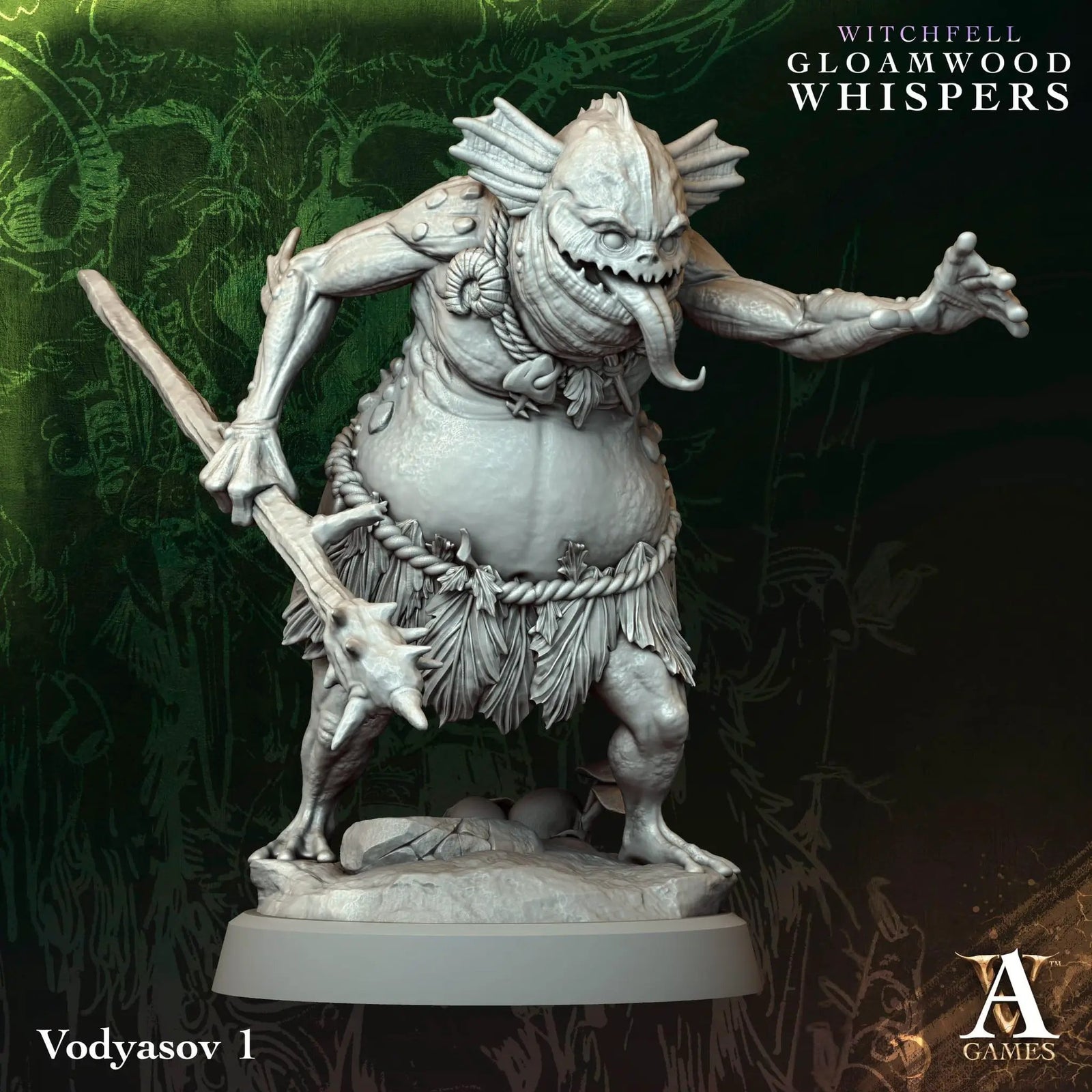 3D printed Vodyasovs miniature by Archvillain Games for Last Hope Miniatures, detailed fantasy character model.