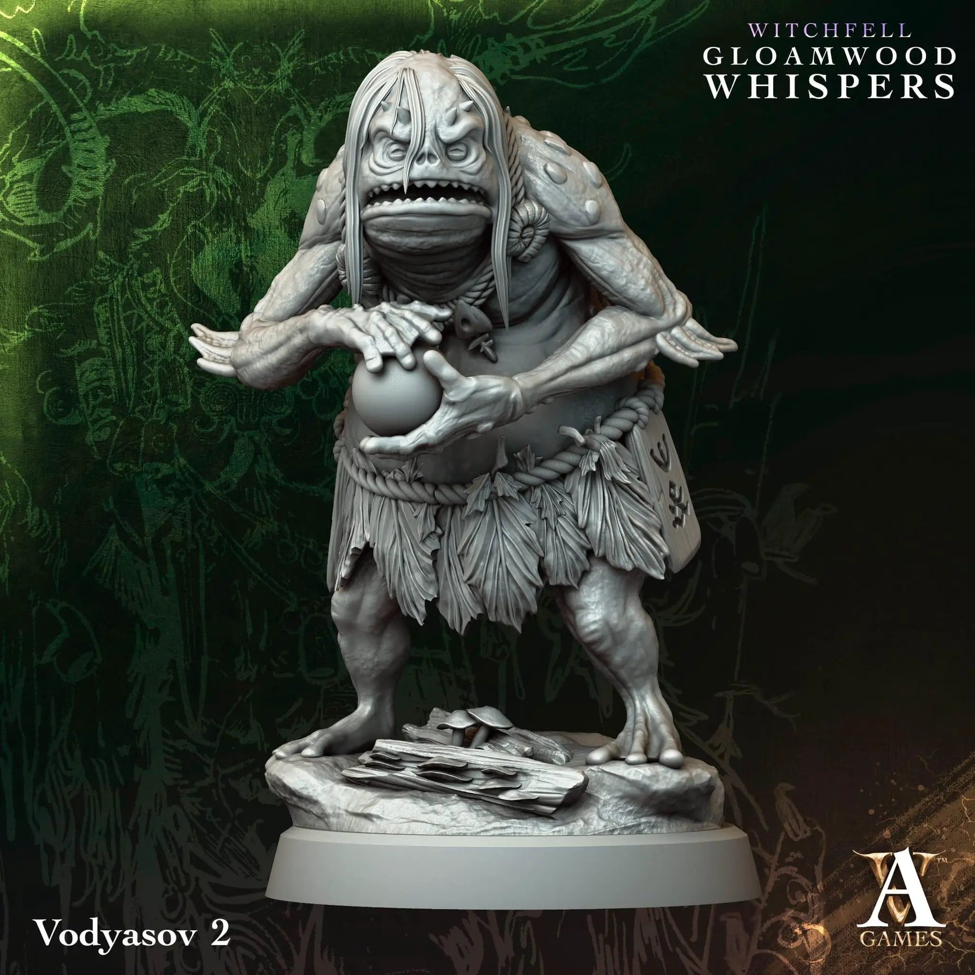 3D printed Vodyasovs miniatures by Archvillain Games for Last Hope Miniatures, detailed fantasy figurines on a white background.