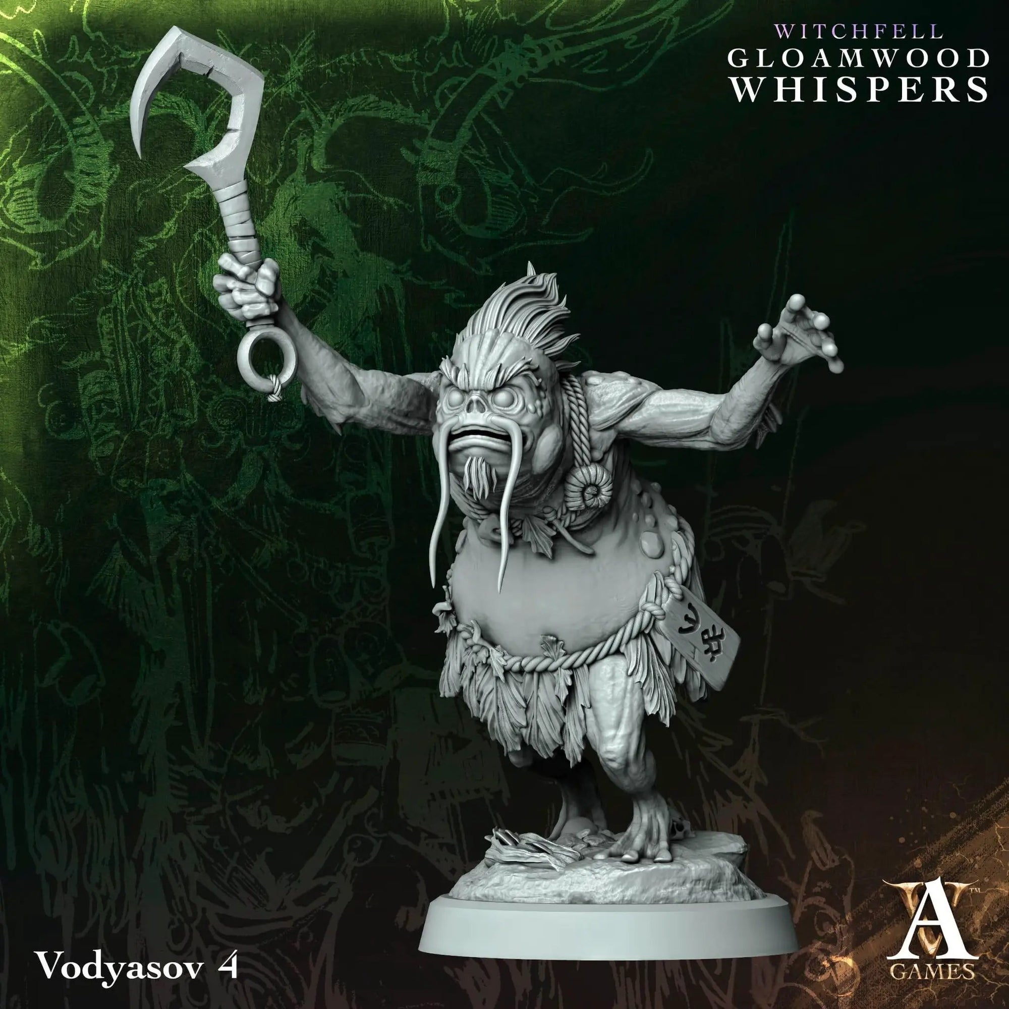3D printed Vodyasovs miniature by Archvillain Games, from Last Hope Miniatures, showing detailed fantasy warrior figures.