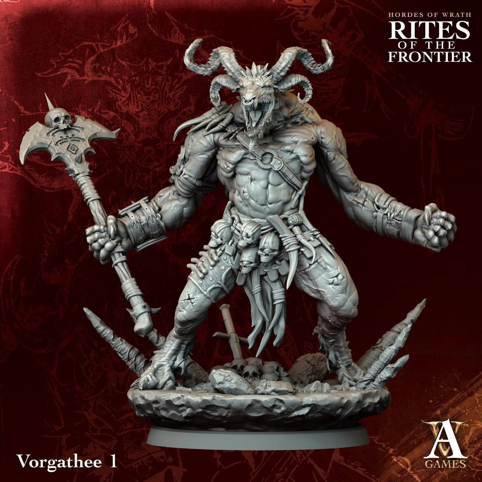 3D printed Vorgathees miniature from Last Hope Miniatures by Archvillain Games, showing detailed sculpt with intricate armor and weaponry.