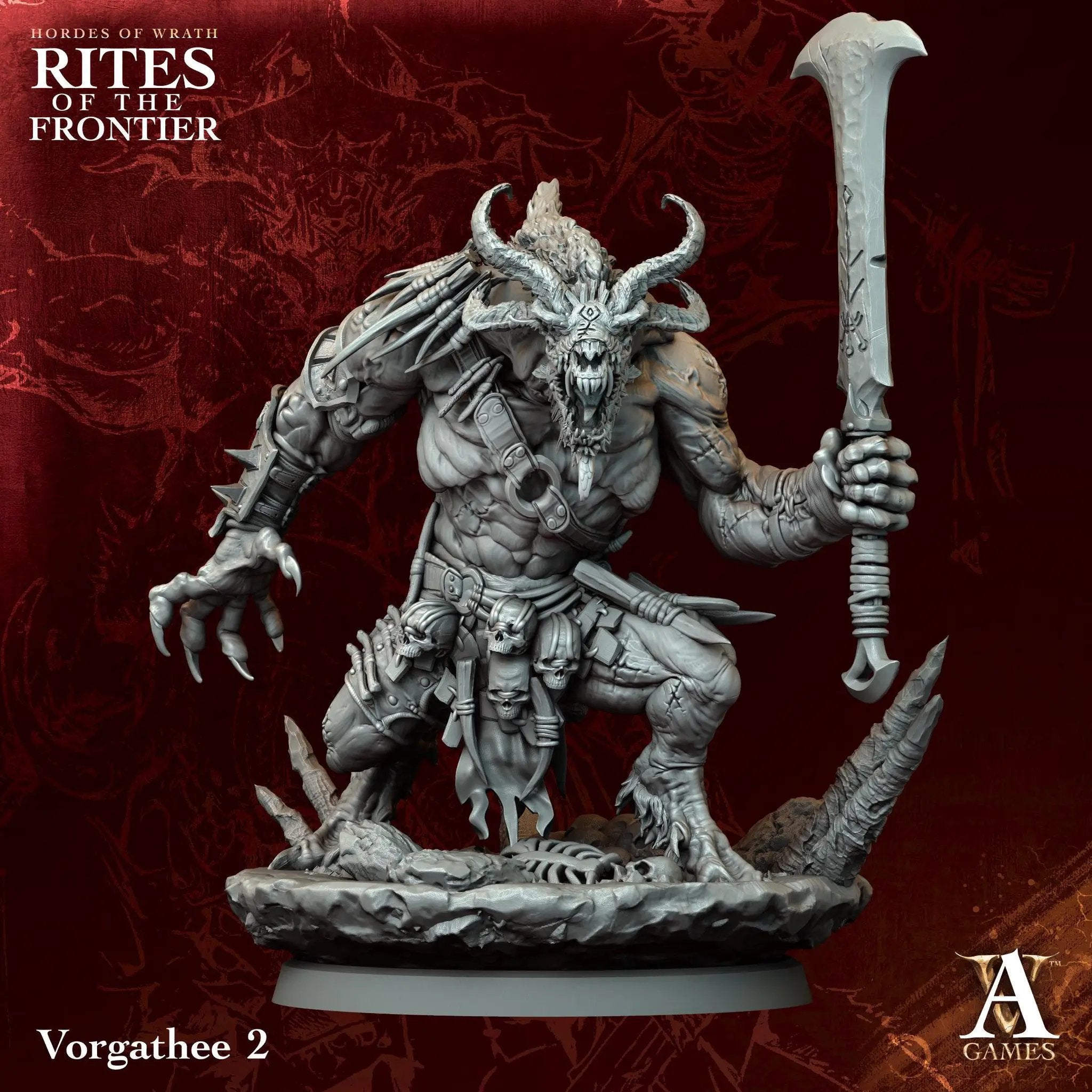 3D printed Vorgathees miniature by Last Hope Miniatures, showing detailed sculpt with intricate armor and weapon features.
