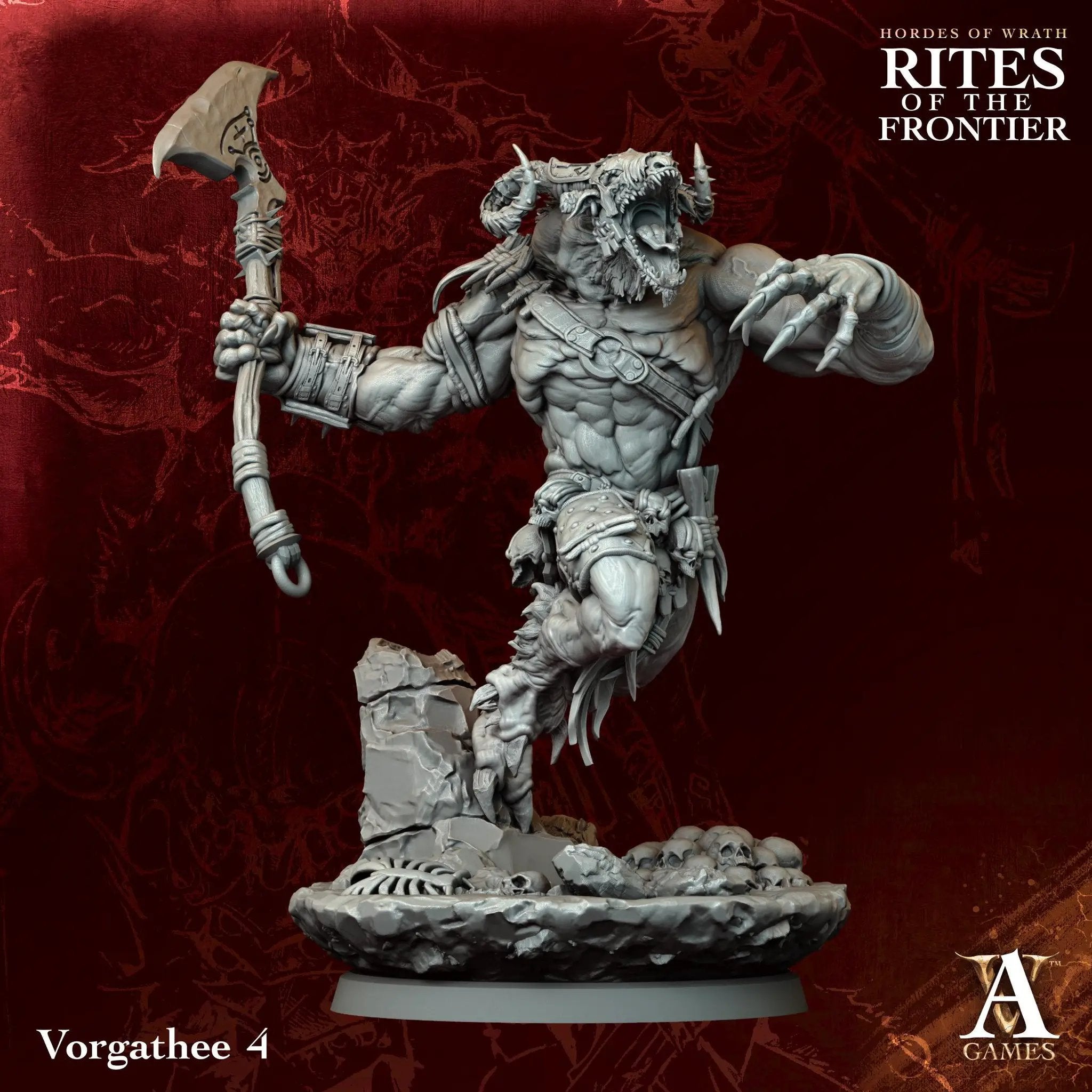 3D printed Vorgathees miniature by Last Hope Miniatures for Archvillain Games, featuring detailed design and intricate textures.