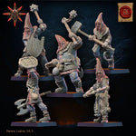 Set of ten 3D printed Chaos Cultists miniatures by Last Hope Miniatures for tabletop gaming, detailed fantasy figures.