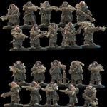 3D printed dwarf armbrost guards figurine by Last Hope Miniatures for Lost Kingdom Miniatures, detailed sculpt with armor and weapons.