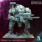 3D printed Vendetta Annihilator and Linebreaker miniatures by Last Hope Miniatures for Archvillain Games, detailed war game models