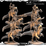 3D printed Goblin T-Rex Cavalry miniature by Last Hope Miniatures for Last Hope Miniatures, detailed fantasy creature with rider.