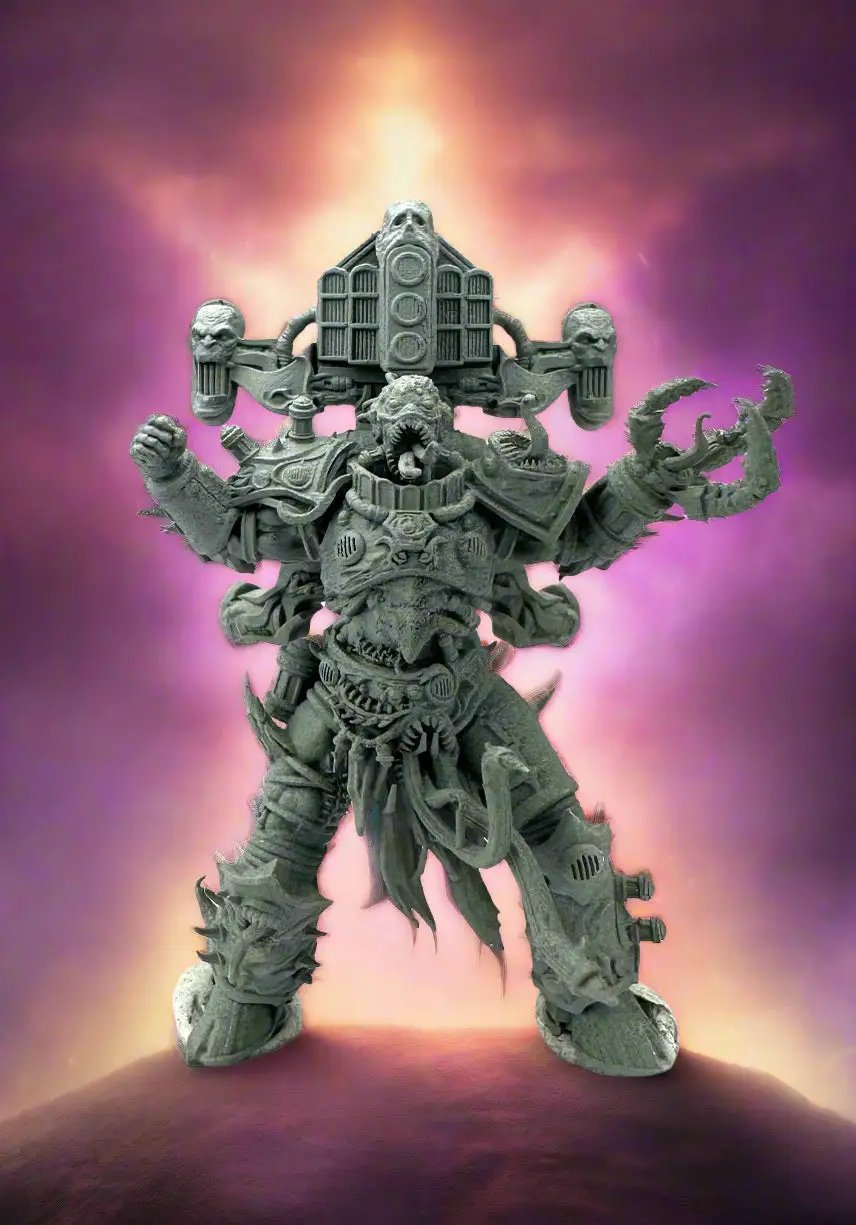 3D Printed Loudbois of Chaos miniature by 3DArtGuy for Last Hope Miniatures, detailed fantasy gaming figure on a base.