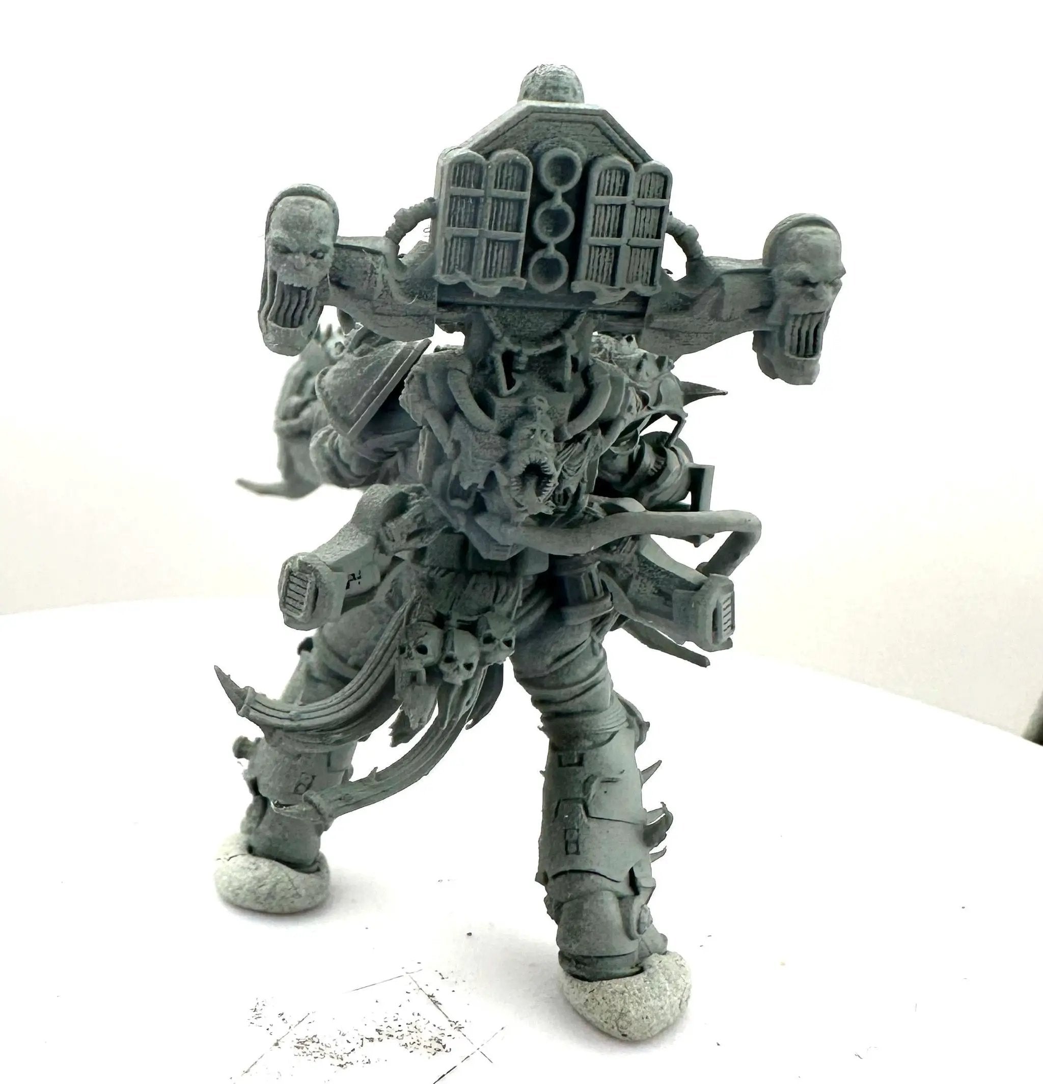 3D printed Loudbois of Chaos miniature by 3DArtGuy, designed for Last Hope Miniatures, featuring detailed chaos warrior armor and weapons.