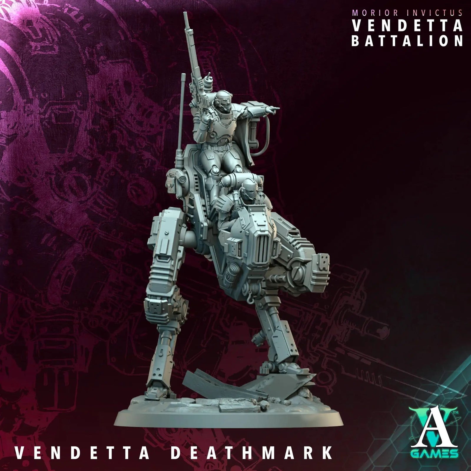 3D printed Vendetta Walkers by Archvillain Games, detailed miniatures from Last Hope Miniatures for tabletop gaming.
