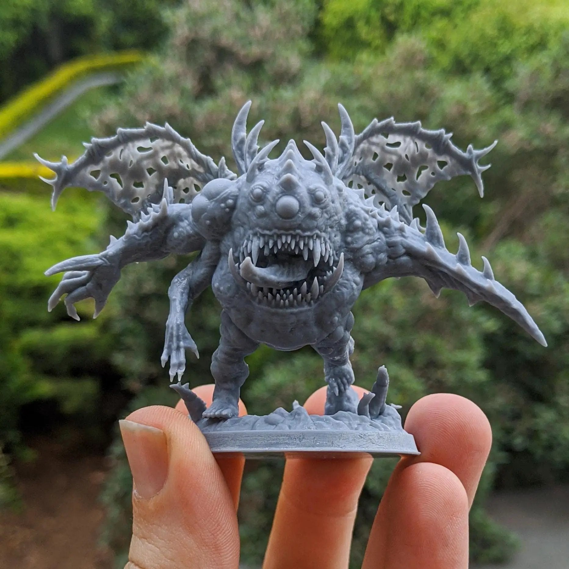 Three 3D printed Abominations miniatures by Dark Gods, designed for tabletop gaming, displayed on a neutral background.
