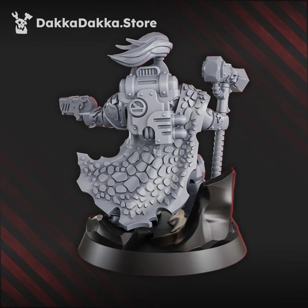 3D printed Agadrax the Forgefire miniature by Last Hope Miniatures, showcasing detailed design and intricate forgefire elements.