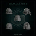 Set of 10 3D printed angel wing shoulder pads by Last Hope Miniatures, detailed white resin accessories for miniatures and models.