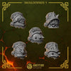 3D printed Anvil Wardens Shoulderpads #3 from Last Hope Miniatures by Greytide Studio, featuring detailed wargear for tabletop miniatures.
