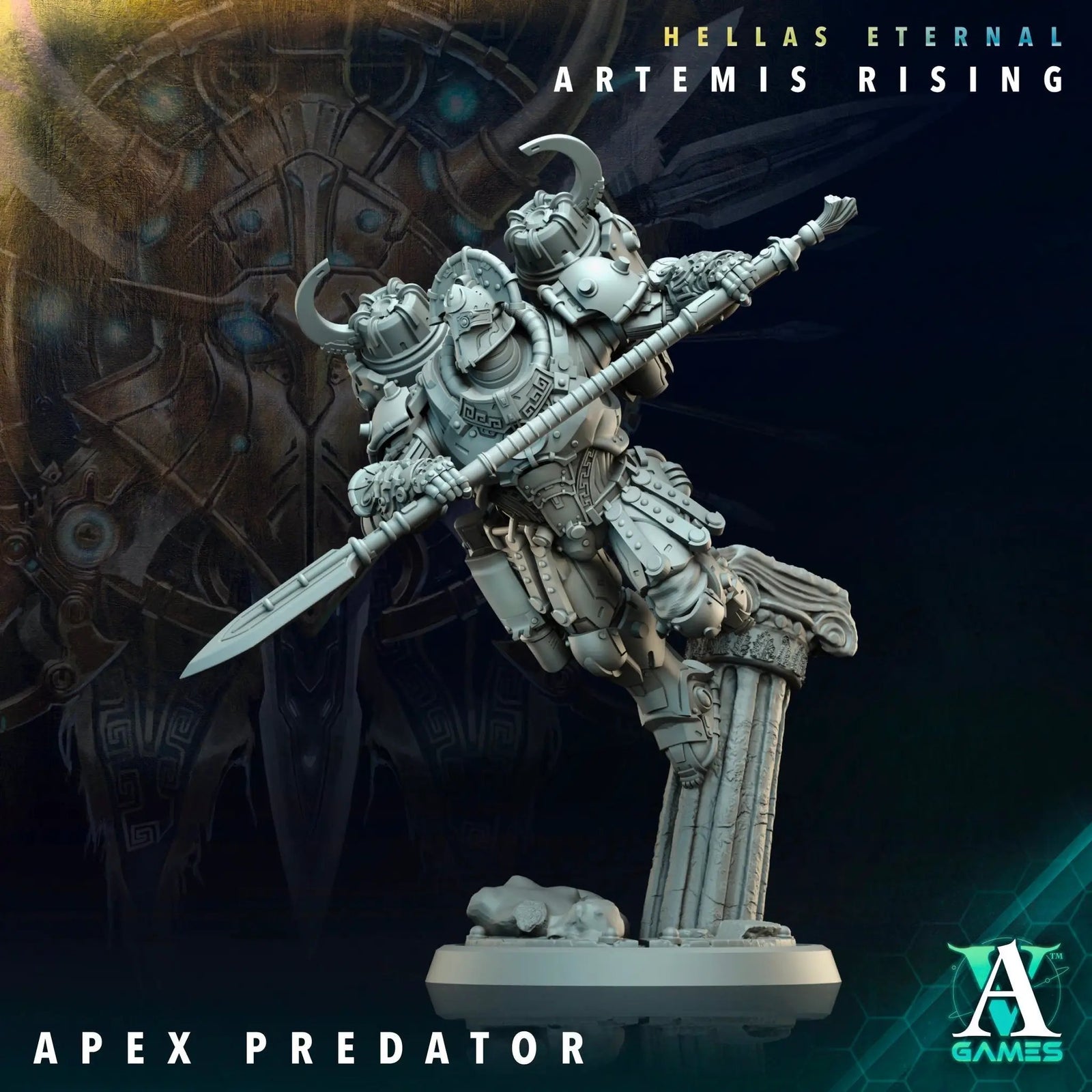 3D printed Apex Predator miniature by Last Hope Miniatures for Archvillain Games, featuring detailed monster design and dynamic pose.