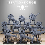 Set of 10 3D printed Astronet Heavy Infantry miniatures by StationForge Miniatures, detailed sci-fi tabletop game figures.