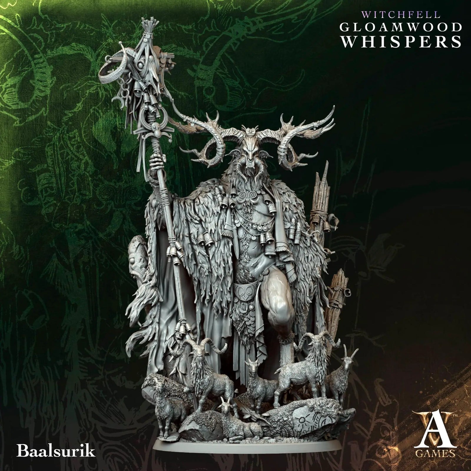 3D printed Baalsurik miniature by Archvillain Games, designed by Last Hope Miniatures, detailed fantasy creature figure.