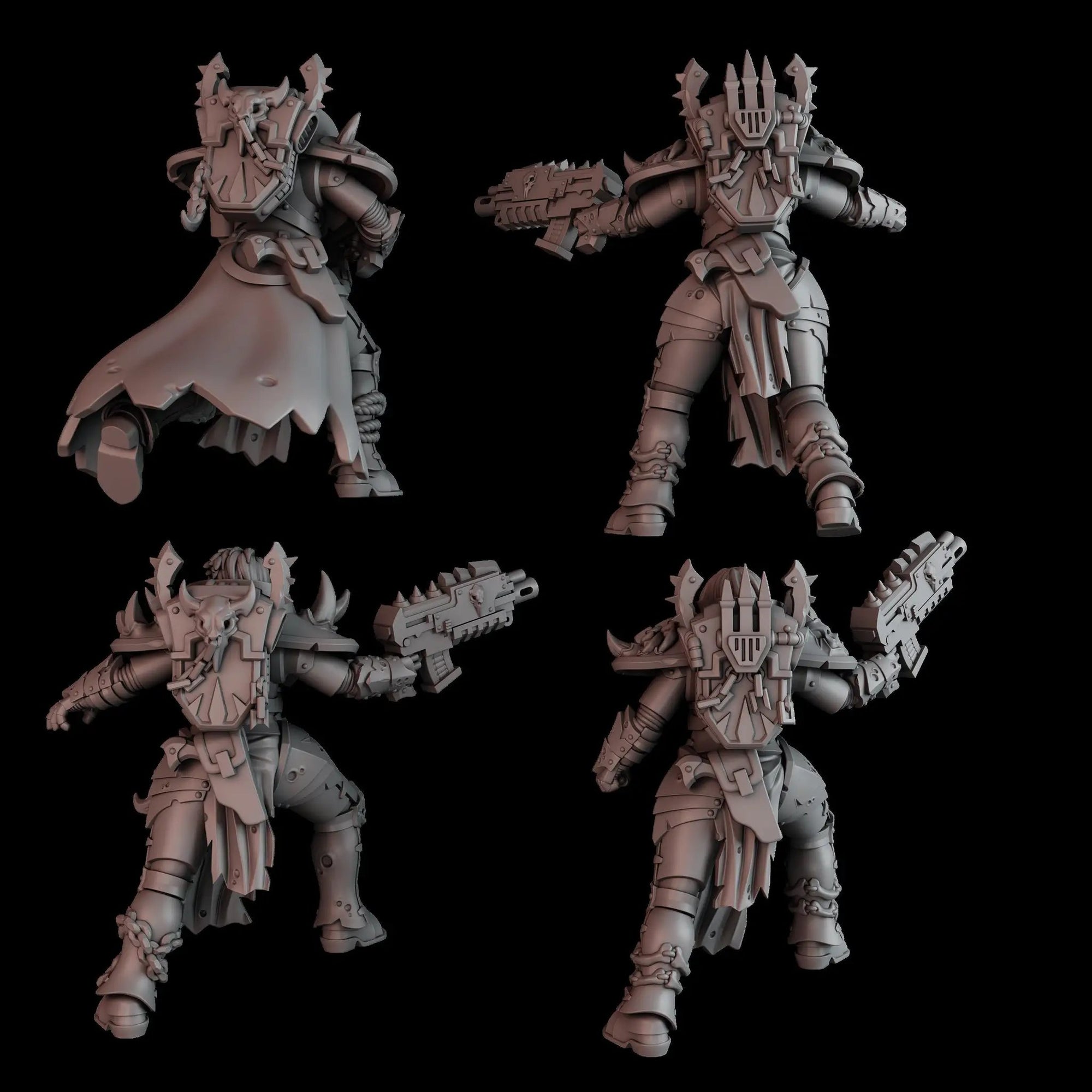 3D printed Battle Witch Squad by DakkaDakka Miniatures, assembled and painted, featuring detailed fantasy figures from Last Hope Miniatures.