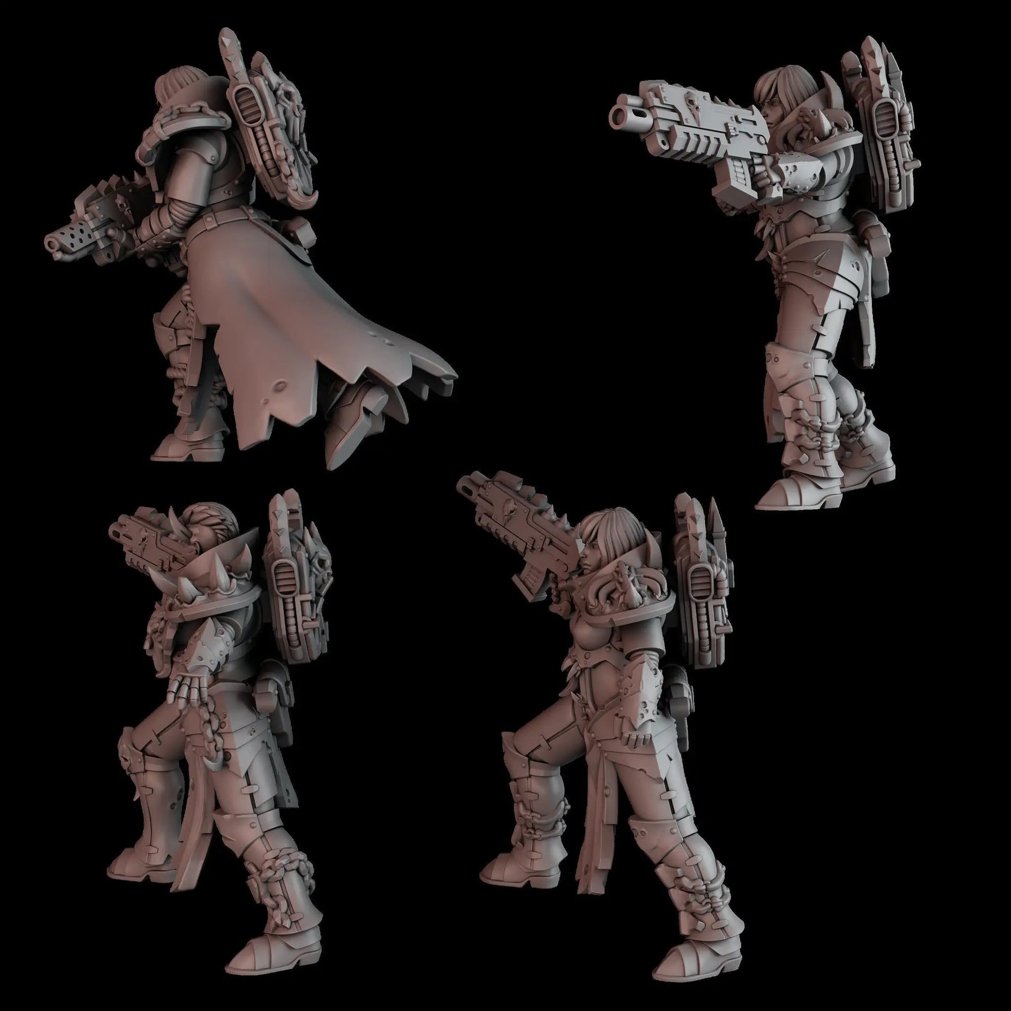 3D printed Battle Witch Squad miniatures by Last Hope Miniatures for DakkaDakka, featuring detailed fantasy warrior figures.