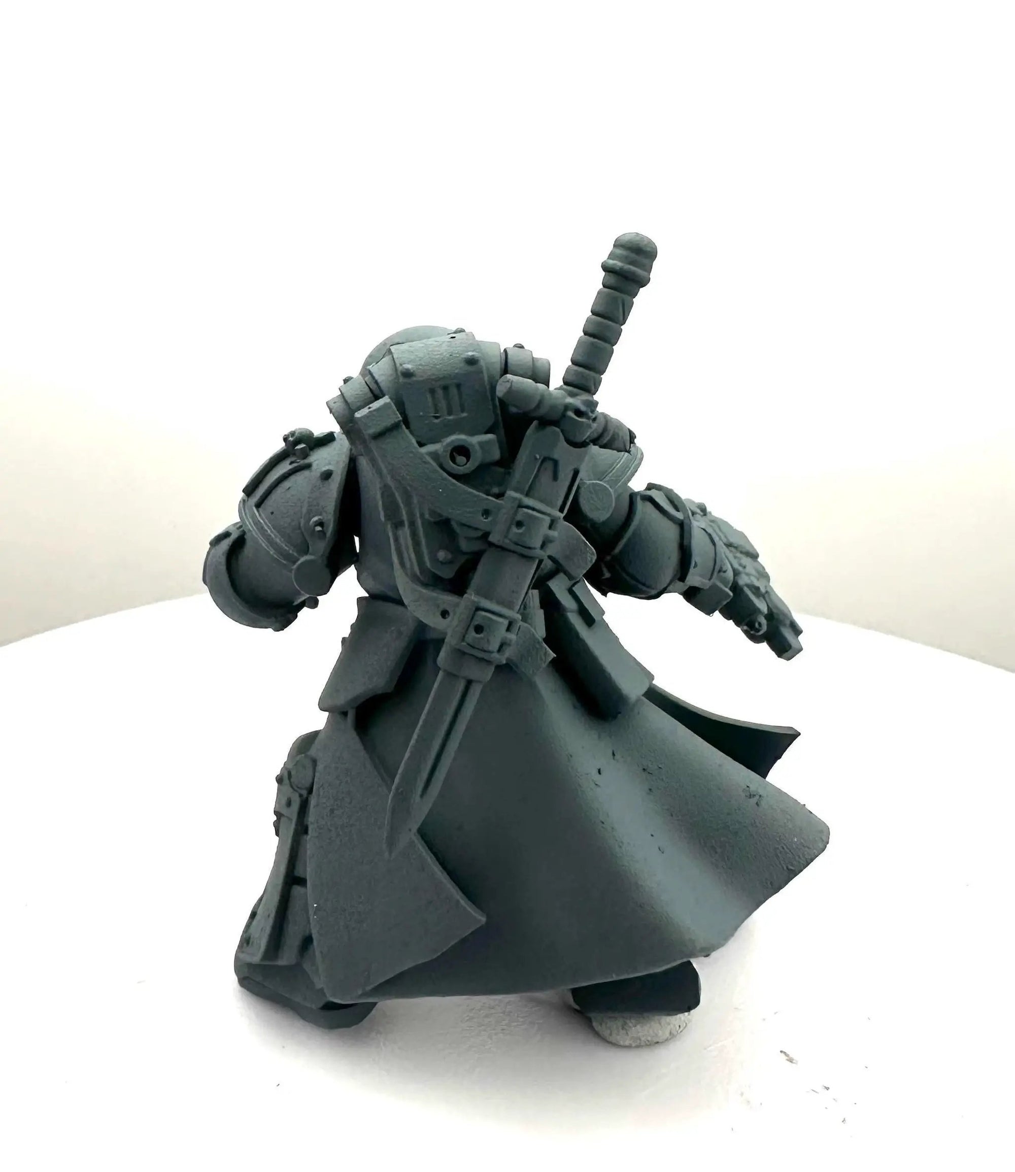 3D printed black Lions Justicar miniature by DakkaDakka Miniatures, detailed model from Last Hope Miniatures.