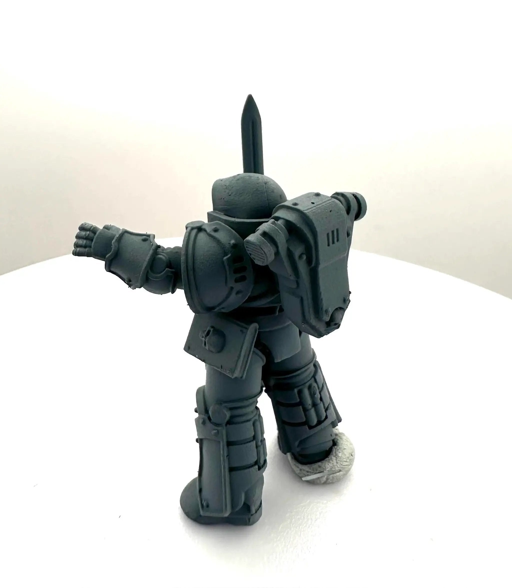 3D printed black Lions Mage miniature by Last Hope Miniatures for DakkaDakka Miniatures, showing intricate lion and mage details.