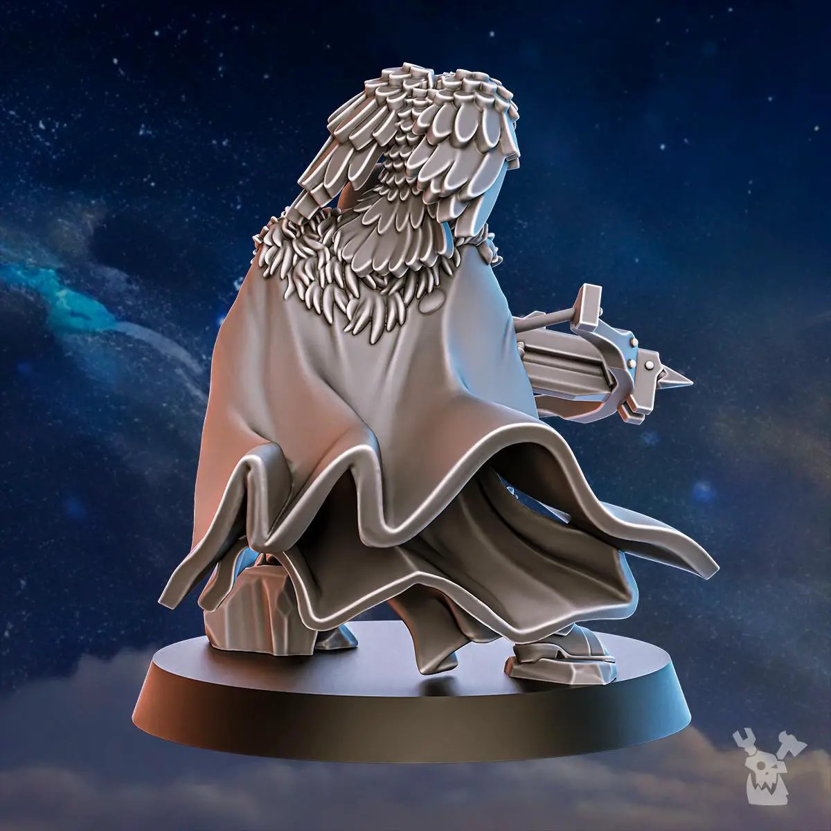 3D printed Blackhide Tribe Archer miniature by DakkaDakka Miniatures, depicting a detailed warrior figure with bow and tribal armor.